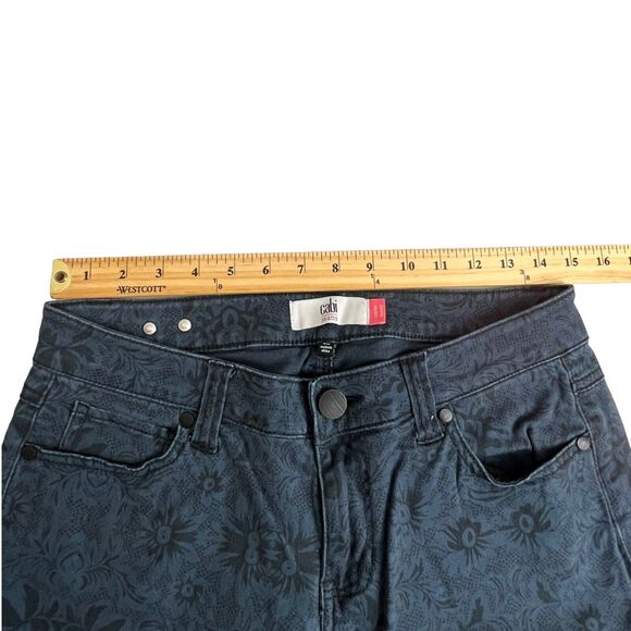Cabi‎ Womens Mid Rise Bue Floral Curvy Skinny Stretch Jeans Size 10 - Picture 5 of 8